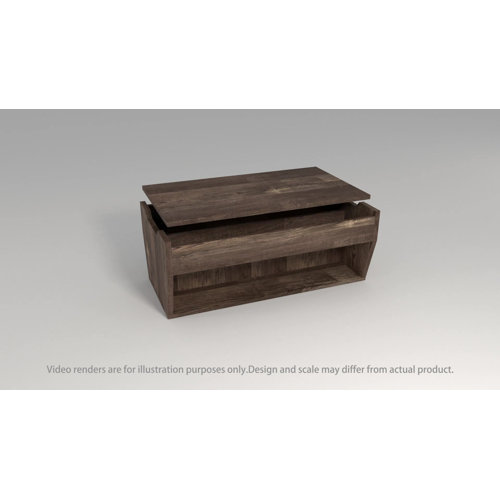 Laurel Foundry Modern Farmhouse Pavie Lift Top Floor Shelf 1 Coffee